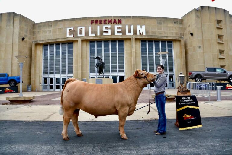 Saige Martin and her winning steer